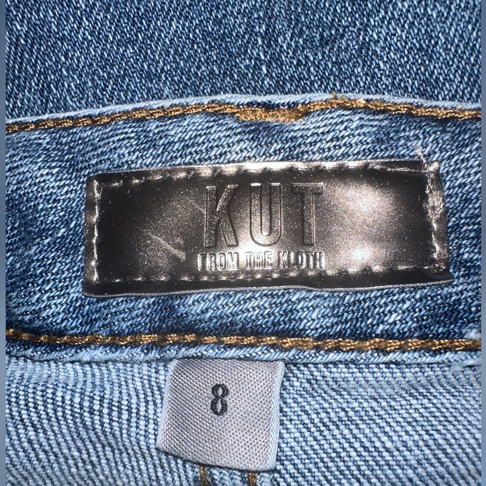 KUT from the Kloth Reese Ankle Straight Leg Distressed Blue Jeans Women’s Size 8 - Picture 3 of 7